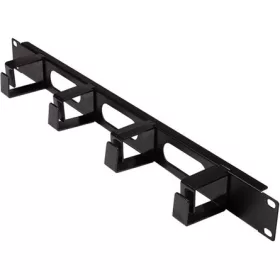   Logilink 19" kábelkezelő panel 1 U 4 kábelgyűrűvel és 3 kábelnyílással