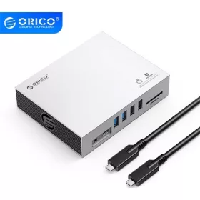   ORICO Type-C 15-in-1 10Gbps Multifunction Docking Station / input: USB-C 10Gbps; output: 2x USB-A 3.0, 4x USB-A 2.0, 1x USB-C 3.0, 1x TF/SD(USB2.0), 2x HDMI 4K/60Hz, 1x DP 4K/60Hz, 1x RJ45 (10...