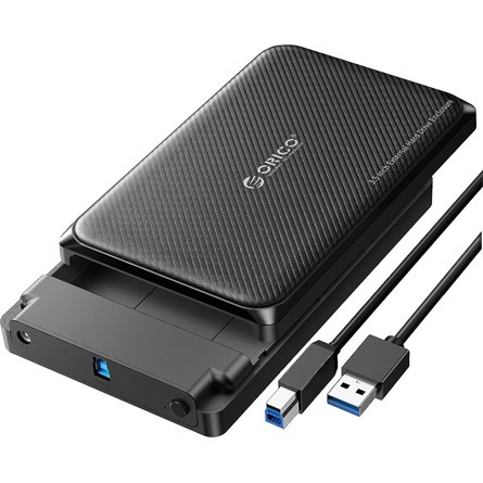 Orico Külső HDD/SSD Ház 2.5"/3,5" - DDW35-C3-EU-BK (USB-C to USB-A/C, Max.: 18TB, fekete)