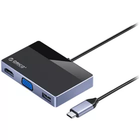   ORICO-7 in 1 USB3.0 type C to USB3.0/HDMI/VGA/PD100W/TF/SD/3.5mm audio adapter
