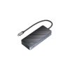 Orico Notebook Dokkoló - OM28PR-G2-BK (Bemenet: USB-C, Kimenet: HDMI/USB-A+C/RJ45/M.2/PD100W, sötétszürke)