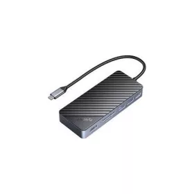   Orico Notebook Dokkoló - OM28PR-G2-BK (Bemenet: USB-C, Kimenet: HDMI/USB-A+C/RJ45/M.2/PD100W, sötétszürke)