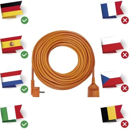 Emos P01230R 30m/ 1aljzat/narancssárga/PVC/250V/1,5mm2 hosszabbító