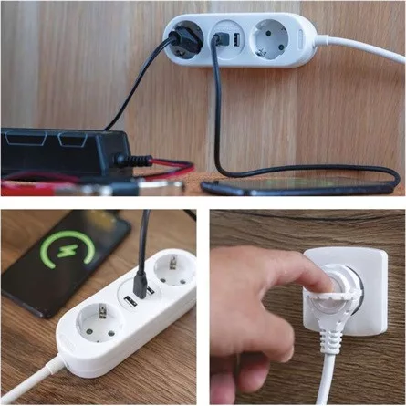 Emos P0221U 1,5m 2xAC/2xUSB/1xType-C fehér elosztó