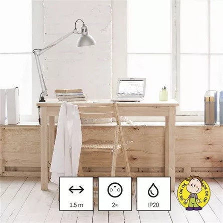 Emos P0221U 1,5m 2xAC/2xUSB/1xType-C fehér elosztó