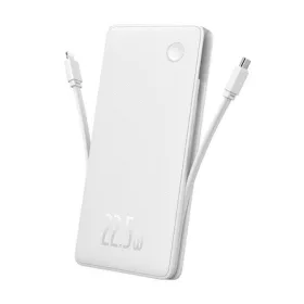   BASEUS AIRPOW LITE vésztöltő USB+Type-C aljzat (10000mAh, 22.5W, PD gyorstöltő, LED jelzés + fix Type-C kábel) FEHÉR