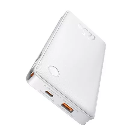 BASEUS AIRPOW LITE vésztöltő USB+Type-C aljzat (10000mAh, 22.5W, PD gyorstöltő, LED jelzés + fix Type-C kábel) FEHÉR