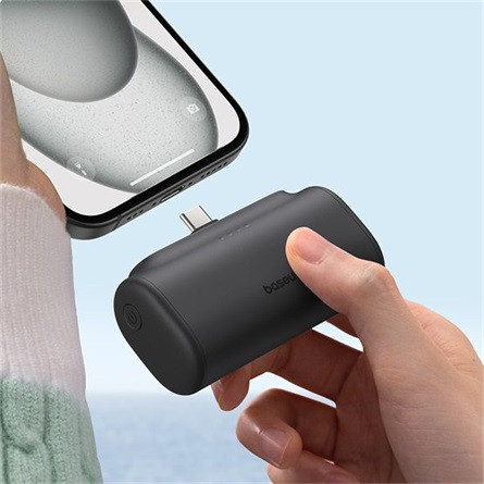 Baseus CHG Baseus Compact 20W gyorstöltő powerbank, 5000mAh, Type-C csatlakozóval, fekete