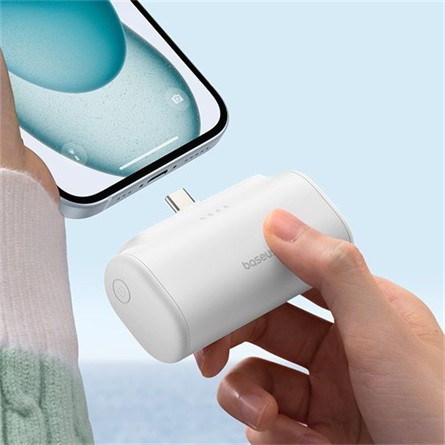 Baseus CHG Baseus Compact 20W gyorstöltő powerbank, 5000mAh, Type-C csatlakozóval, fehér