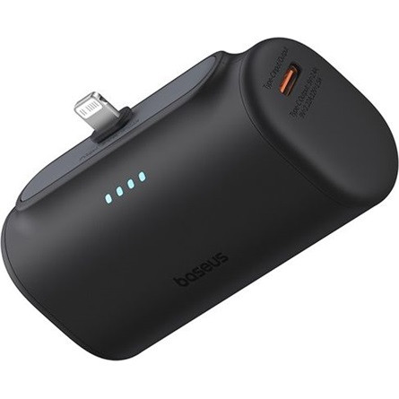 Baseus CHG Baseus Compact 20W gyorstöltő powerbank, 5000mAh, iPhone csatlakozóval, fekete