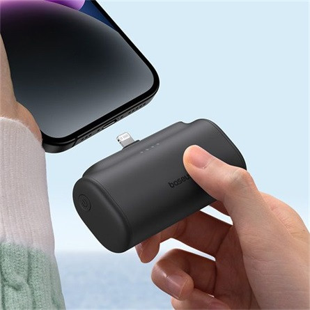 Baseus CHG Baseus Compact 20W gyorstöltő powerbank, 5000mAh, iPhone csatlakozóval, fekete