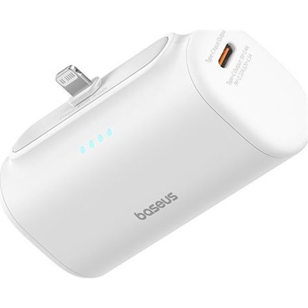 Baseus CHG Baseus Compact 20W gyorstöltő powerbank, 5000mAh, iPhone csatlakozóval, fehér