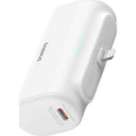 Baseus CHG Baseus Compact 20W gyorstöltő powerbank, 5000mAh, iPhone csatlakozóval, fehér