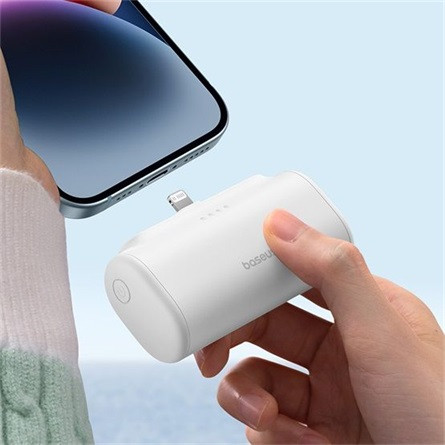 Baseus CHG Baseus Compact 20W gyorstöltő powerbank, 5000mAh, iPhone csatlakozóval, fehér