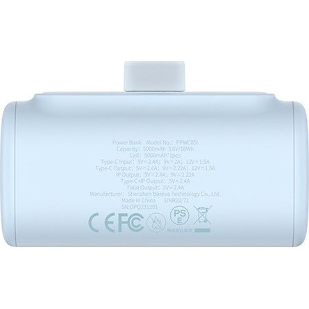 Baseus CHG Baseus Compact 20W gyorstöltő powerbank, 5000mAh, iPhone csatlakozóval, kék