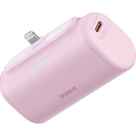 Baseus CHG Baseus Compact 20W gyorstöltő powerbank, 5000mAh, iPhone csatlakozóval, rózsaszín