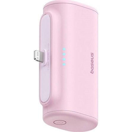 Baseus CHG Baseus Compact 20W gyorstöltő powerbank, 5000mAh, iPhone csatlakozóval, rózsaszín