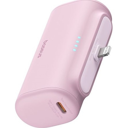 Baseus CHG Baseus Compact 20W gyorstöltő powerbank, 5000mAh, iPhone csatlakozóval, rózsaszín