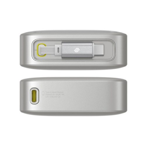 Baseus Free2Pull gyorstöltő powerbank 10000 mAh, 30W, beépített USB Type-C kábel, szürke