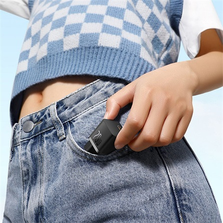 Baseus GaN5 Mini hálózati gyorstöltő 20W, USB Type-C, fekete + 100W USB Type-C, 1m kábel