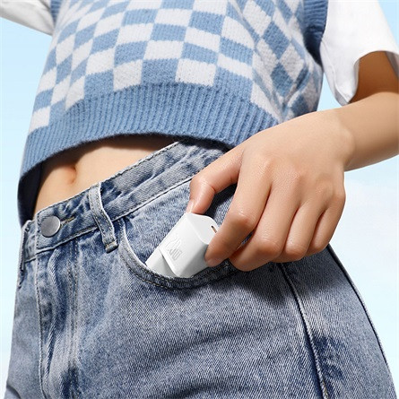 Baseus GaN5 Mini hálózati gyorstöltő 20W, USB Type-C, fehér + 100W USB Type-C, 1m kábel