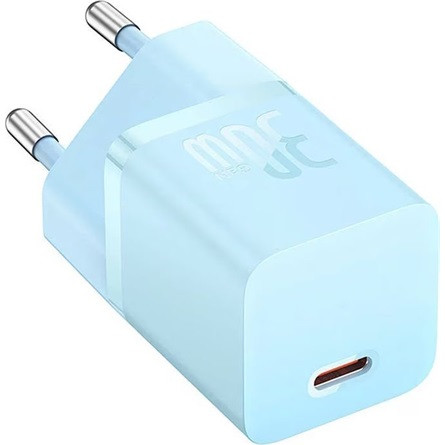 Baseus GaN5 Mini hálózati gyorstöltő 30W, USB Type-C, kék + 100W USB Type-C, 1m kábel