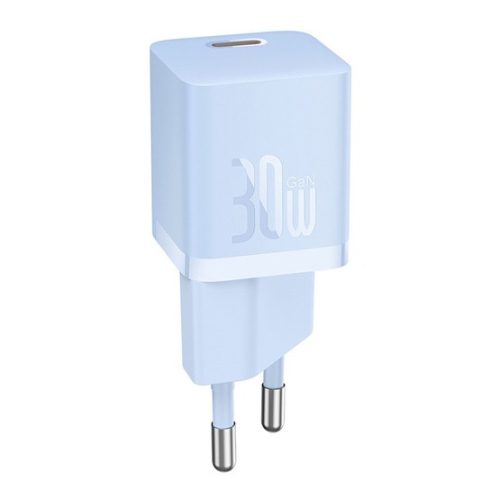Baseus GaN5 Mini hálózati gyorstöltő 30W, USB Type-C, kék + 100W USB Type-C, 1m kábel