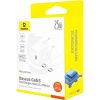 Baseus GaN5 Mini hálózati gyorstöltő 25W, USB Type-C, fehér + 100W USB Type-C, 1m kábel