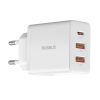 Baseus Cube hálózati gyorstöltő 30W, USB Type-C + 2×USB Type-A, fehér