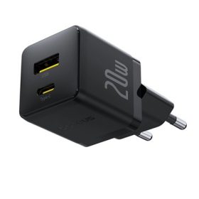   Baseus Palm hálózati gyorstöltő 20W, USB Type-C + USB Type-A, fekete