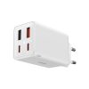 Baseus GaN6 Pro hálózati gyorstöltő 65W, 2×USB Type-C + 2×USB Type-A, fehér + 100W USB Type-C, 1m kábel