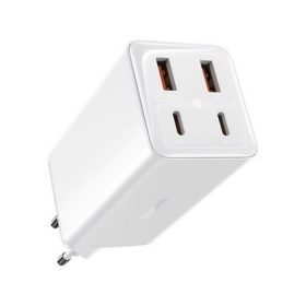   Baseus GaN6 Pro hálózati gyorstöltő 100W, 2×USB Type-C + 2×USB Type-A, fehér + 100W USB Type-C, 1m kábel