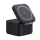 Baseus Apple Watch Series 10 42mm BASEUS asztali töltő 3in1 20W, Apple Watch töltő + csévélhető Type-C tápkábel, FEKETE