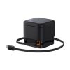 Baseus Apple Watch Series 10 42mm BASEUS asztali töltő 3in1 20W, Apple Watch töltő + csévélhető Type-C tápkábel, FEKETE