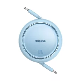   Baseus ACC Baseus Free2Draw Mini Retractable Charging Cable Type-C to Type-C 100W 1m felcsévélhető gyorstöltő adatkábel, kék