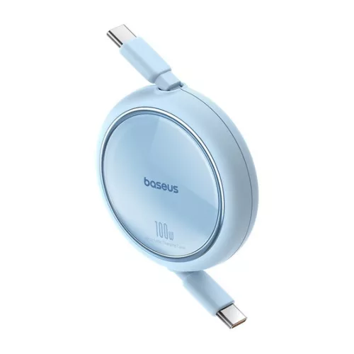 Baseus ACC Baseus Free2Draw Mini Retractable Charging Cable Type-C to Type-C 100W 1m felcsévélhető gyorstöltő adatkábel, kék