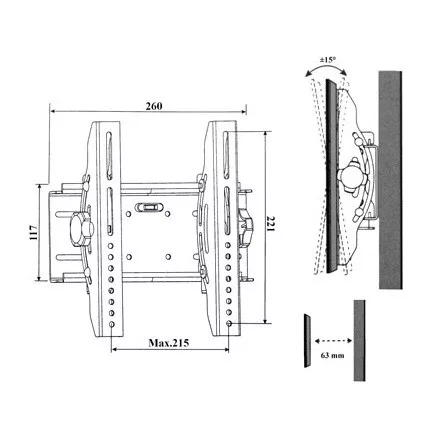 Harmantrade P14ST monitor TV 17"-40" fali tartó fekete