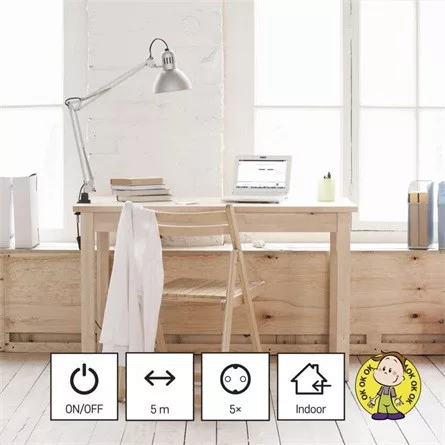 Emos P1525R 5 aljzat 5méter 1,5mm2 kapcsolós fehér hosszabbító