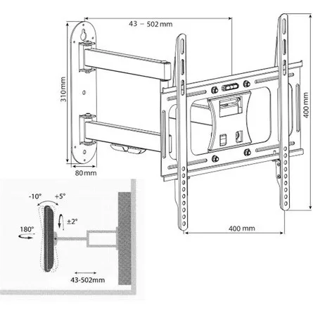 Harmantrade ML-P17M 23"-55" TV fali tartó fekete