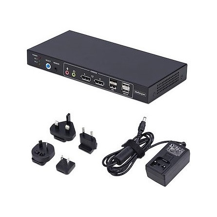 StarTech 2-PORT DISPLAYPORT KVM SWITCH DUAL-VIEW VIDEO MATRIX 4K 60HZ