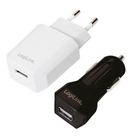 LogiLink CHG LogiLink PA0109 USB (hálózati + autós) töltő szett