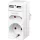 LogiLink Socket adapter, 1x CEE7/16 + 1x CEE7/3 + 2x USB-A