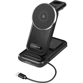   Logilink 4 az 1-ben töltőállomás, Apple MagSafe kompatibilis, max. 20,5 W, fekete
