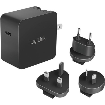 Logilink USB utazási töltő, GaN, 1 port, USB-CF, 65 W, PD-vel