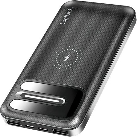 Logilink Power bank 8000 mAh, vezeték nélküli töltés, + 2x USB-A