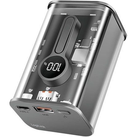 LogiLink PA0306 10000mAh powerbank átlátszó