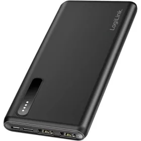   Logilink Power bank 8000 mAh, 2x USB-A, 2 az 1-ben kábel, fekete