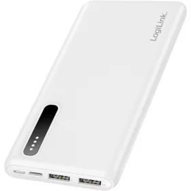   Logilink Power bank 8000 mAh, 2x USB-A, 2 az 1-ben kábel, fehér