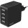Logilink 4 portos USB fali töltő, 4x USB-A, 24 W, fekete