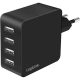 Logilink 4 portos USB fali töltő, 4x USB-A, 24 W, fekete